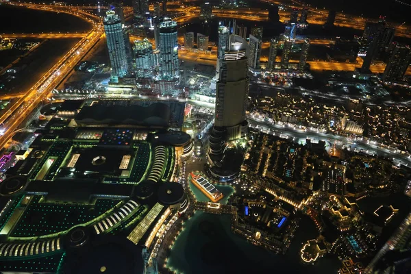 Emirados Árabes Unidos Dubai Janeiro 2016 Vista Noite Dubai Centro — Fotografia de Stock