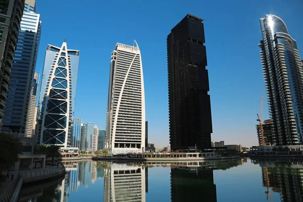 Оаэ Дубай Февраля 2016 Года Jumeirah Lakes Towers Dubai Multi — стоковое фото