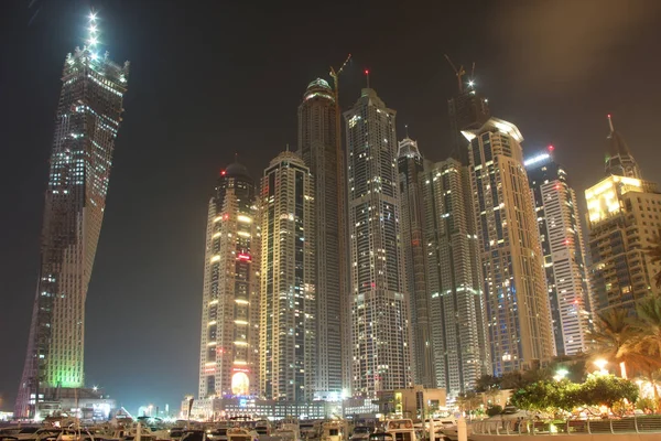 Uae 2011年10月20日 迪拜码头在夜间 阿拉伯联合酋长国 波斯湾 阿拉伯半岛 — 图库照片