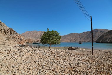 Antik köy, Haffa, Umman Sultanlığı Musandam Yarımadası, Umman Körfezi. Umman - Arap Yarımadası'nın güneydoğu kıyısı Arap ülkesinde. Musandam - Umman Valiliği