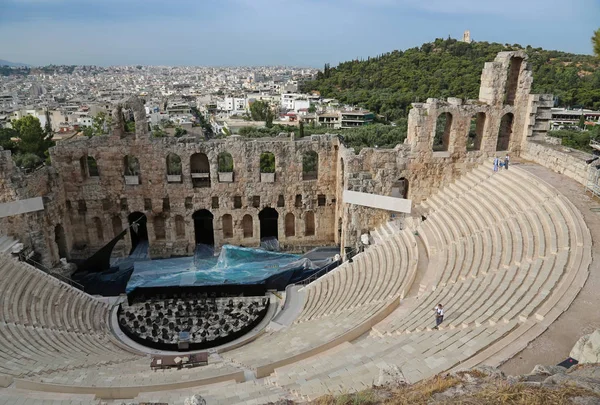 Teatro Antico Vicino Tempio Del Partenone Acropoli Ateniese Grecia — Foto Stock