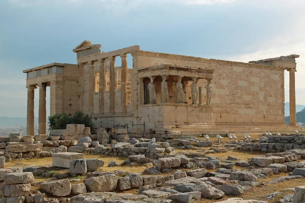 Erechtheion Antique Temple Athenian Acropolis Greece Erechtheion Erechtheum Ancient Greek — Stock Photo, Image