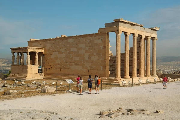 Erechtheion Antique Temple Athenian Acropolis Greece Erechtheion Erechtheum Ancient Greek — Stock Photo, Image