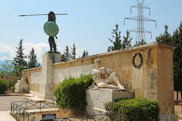 Памятник Леониду Фермопиле Греция — стоковое фото