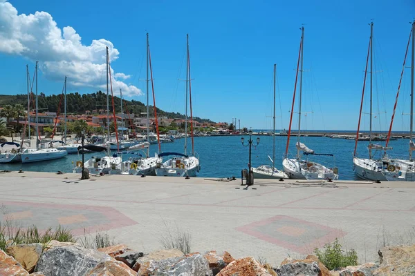 Greece Nea Skioni Kassandra Peninsula Chalkidiki June 2013 Yachts Beautiful — Stock Photo, Image