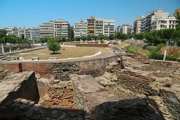 Fórum Romano de Tessalônica - antigo fórum da era romana do cit — Fotografia de Stock