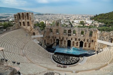 Parthenon Tapınağı, Atina Akropol, Gre yakınındaki antik tiyatro