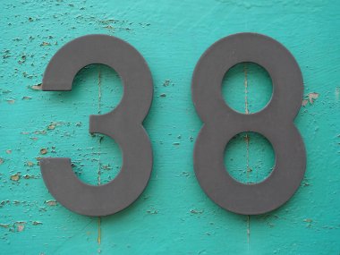 House number thirty eight clipart