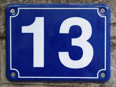 House number thirteen clipart