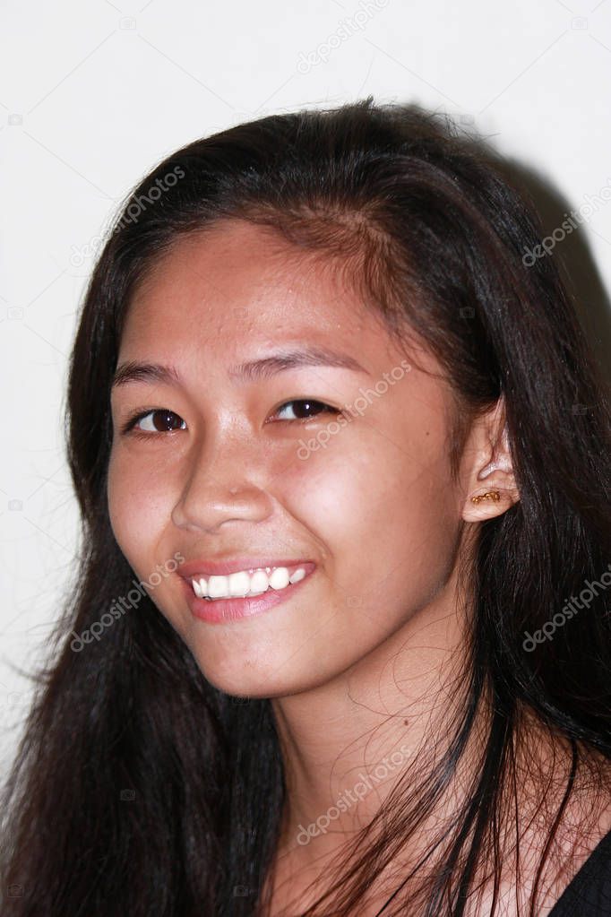 Portrait of a young asian teenager brown complexion Filipina.