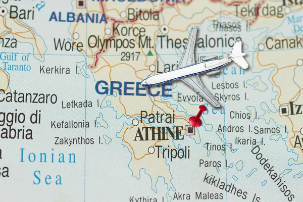 Trip to Athens with toy airplane