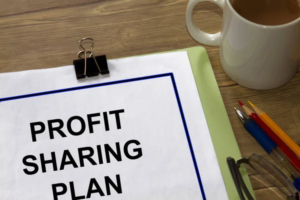 Profit Sharing Plan Concept Cover Page Document — Stock Photo, Image