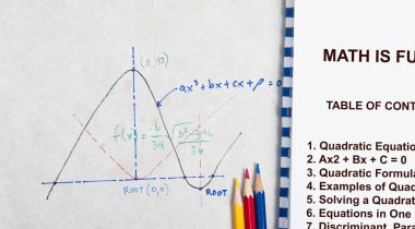 Quadratic equations and formula - with sketches graph in a napkin paper clipart