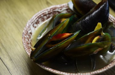 İstiridye deniz ürünleri yemeye hazır.