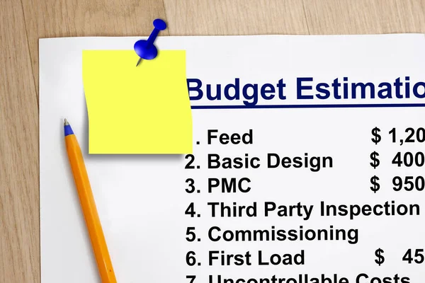 Uppskattning Ett Projekts Budgetkostnader — Stockfoto