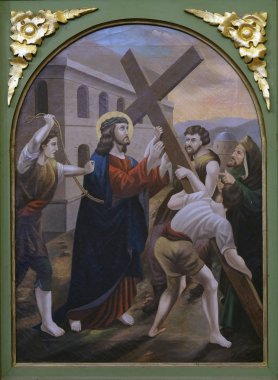 5 istasyonları haç, Simon Cyrene taşır, kilise Aziz Matthew Stitar, Hırvatistan 