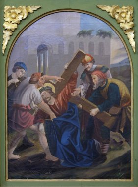 2 istasyonları haç, İsa onun çapraz, kilise Aziz Matthew Stitar, Hırvatistan için verilir 