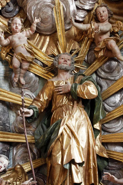 Statua San Giuseppe Sull Altare Nella Chiesa Barocca Nostra Signora — Foto Stock