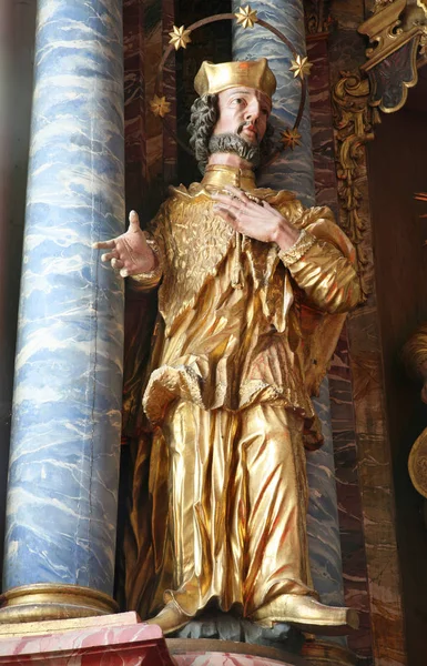 Святий Ігнатій Лойола Статуя Вівтарі Собор Успіння Вараждина Хорватія — стокове фото