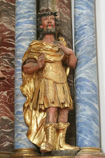 São Donato Estátua Sobre Altar Catedral Assunção Varazdin Croácia — Fotografia de Stock