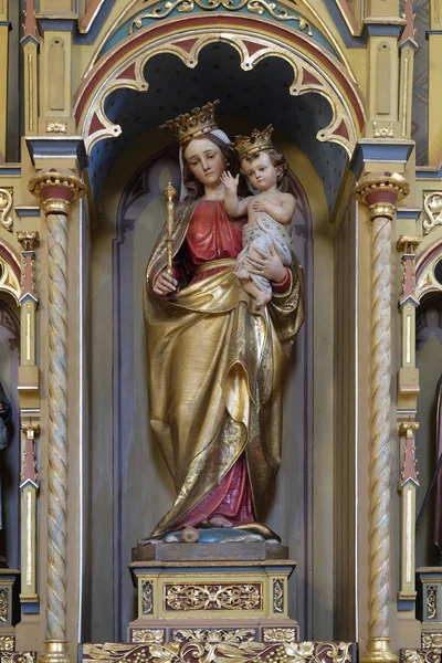 Virgen María Con Niño Jesús Estatua Altar Nuestra Señora Iglesia — Foto de Stock