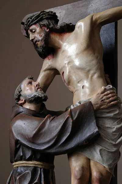 Francis Removes Jesus Cross Church Saint Matthew Stitar Croatia — Stock Photo, Image