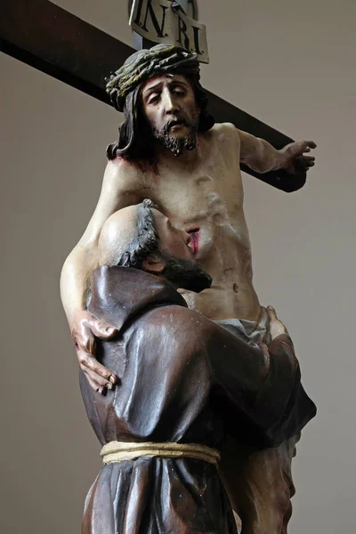 San Francesco Toglie Gesù Dalla Croce Chiesa San Matteo Chitarra — Foto Stock