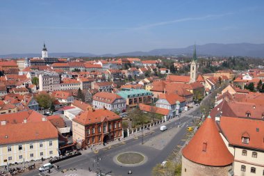 Görünüm Zagrep Zagreb Mary varsayım 10 Nisan 2015 adanmış katedralin kulesinden