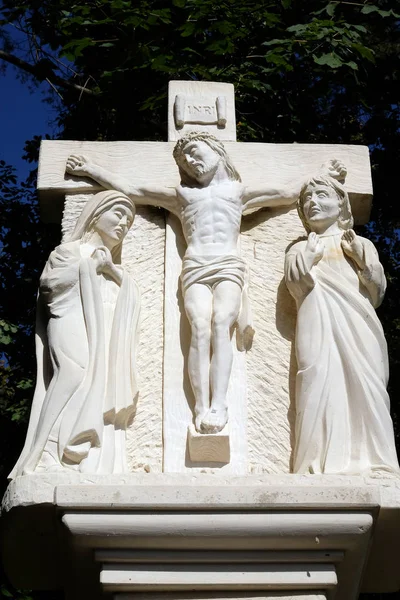Çarmıha Germe Ölüm Mesih Mary Nin Yol Klenovnik Hırvatistan — Stok fotoğraf