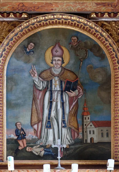 聖ヴォルフガング Vukovoj クロアチアでザンクト ヴォルフガングの礼拝堂の祭壇画 — ストック写真