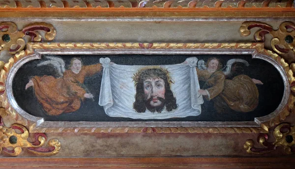 Πέπλο Της Veronica Altarpiece Στον Κύριο Βωμό Στο Εκκλησάκι Του — Φωτογραφία Αρχείου