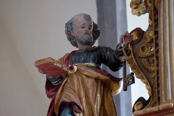 Saint Peter Staty Det Huvudsakliga Altaret Kapellet Wolfgang Vukovoj Kroatien — Stockfoto