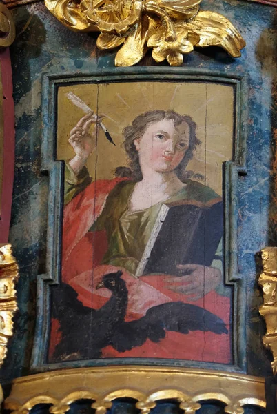 Saint Jean Evangéliste Chaire Dans Église Sainte Trinité Klenovnik Croatie — Photo