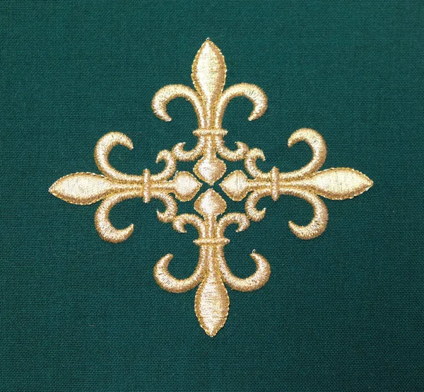 Cross Detail Church Vestment Made Sisters Charity Saint Vincent Paul — Stock Photo, Image