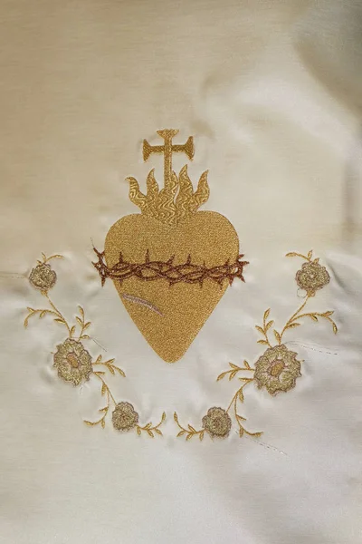 Jesu Heliga Hjärta Detalj Kyrkliga Skruden Systrar Välgörenhet Saint Vincent — Stockfoto