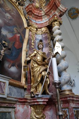 Saint Florian, heykel Katedrali varsayım Varaždin, Hırvatistan'ın sunak üzerinde