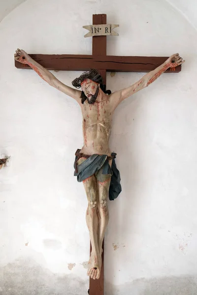Crucifixión Iglesia Barroca Nuestra Señora Nieve Belec Croacia — Foto de Stock