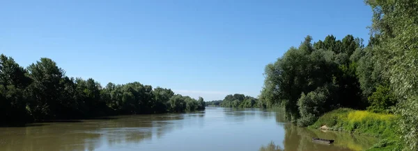 Sava Est Une Des Rares Rivières Plaine Inchangées Europe Lonjsko — Photo