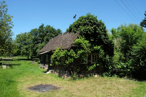 Tipica Casa Legno Nel Villaggio Krapje Lonjsko Polje Parco Naturale — Foto Stock