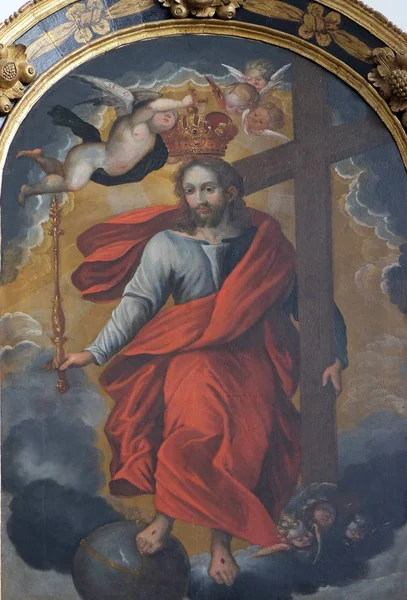 Иисус Несет Крест Алтарь Успенском Соборе Вараждине Хорватия — стоковое фото