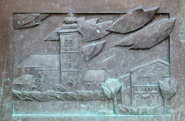Kirche Der Himmelfahrt Mocile Detail Der Eingangstür Der Mariä Himmelfahrt — Stockfoto