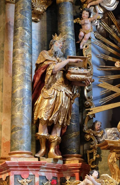 Biblico Saggio Melchior Nella Chiesa Barocca Nostra Signora Della Neve — Foto Stock