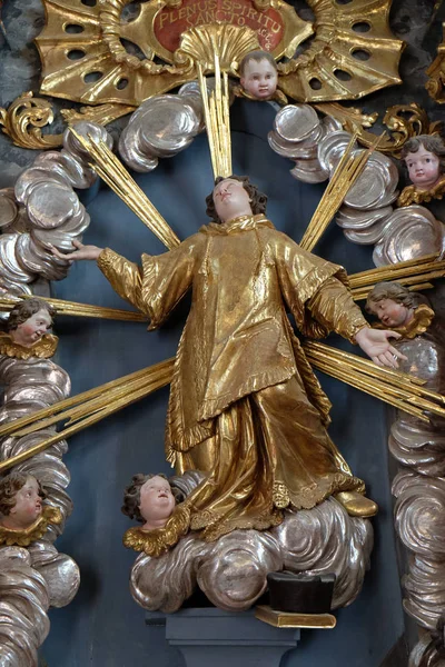 Saint Stephen Protomartyr Patsas Alttarilla Barokki Kirkko Our Lady Snow — kuvapankkivalokuva