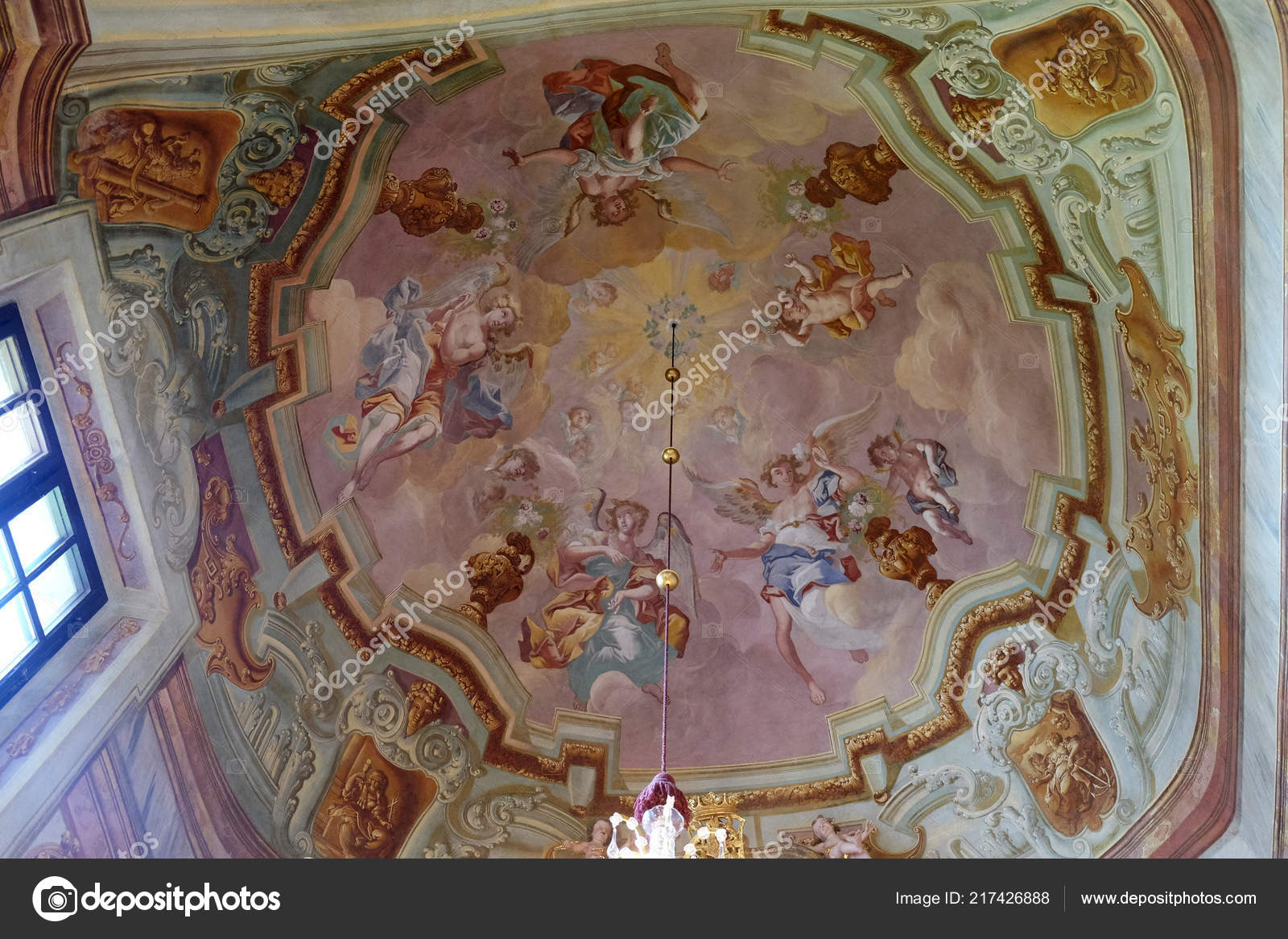Fresco Painting Ceiling Baroque Church Our Lady Snow Belec Croatia