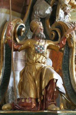 Belec, Hırvatistan kar Our Lady kilise içinde minber üzerinde eski ahit Peygamber