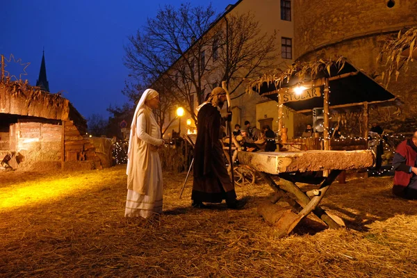 Religious Spirit Advent Zagreb Especially Can Feel Front Cathedral Community — Stock Photo, Image