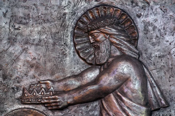 Jesus in heaven handing the crown to Joseph for his faithful service, Saint Joseph parish church in Varazdin, Croatia