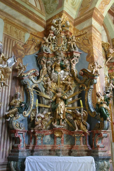 Altar São José Igreja Barroca Nossa Senhora Neve Belec Croácia — Fotografia de Stock