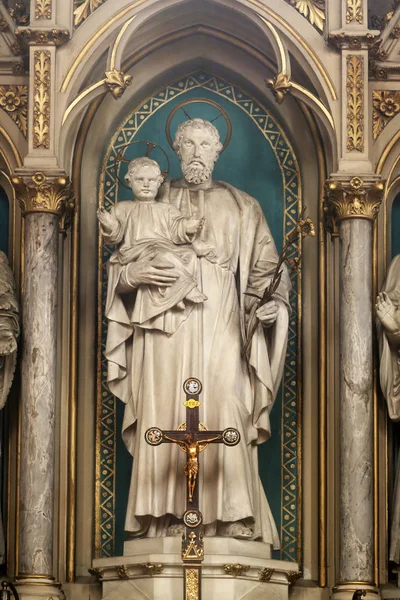 Ołtarz Świętego Józefa Zagrzebiu Katedralna Wniebowzięcia Najświętszej Maryi Panny — Zdjęcie stockowe