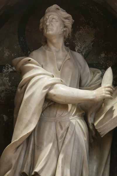 Алтарь Святого Луки Евангелиста Загребском Соборе Посвященный Успению Марии — стоковое фото